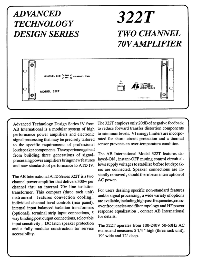 AB Amps 70V 322T User manual