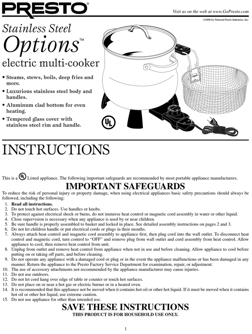 Presto Options electric multi-cooker instructions