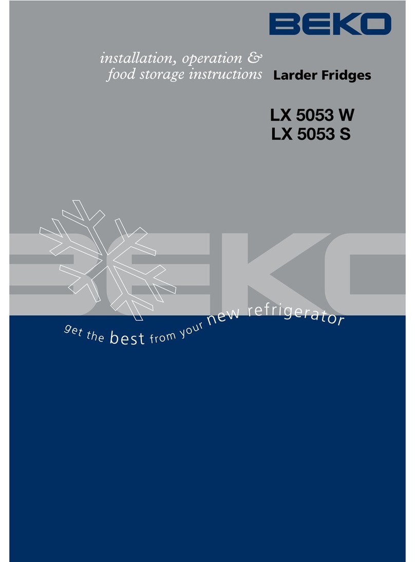 Beko LX 5053 W Installation, operation & food storage instructions Beko LX 5053 W Installation, operation & food storage instructions