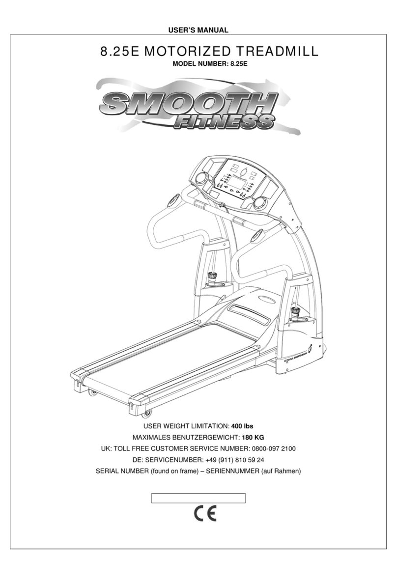Smooth Fitness Motorized Treadmill 8.25E user manual