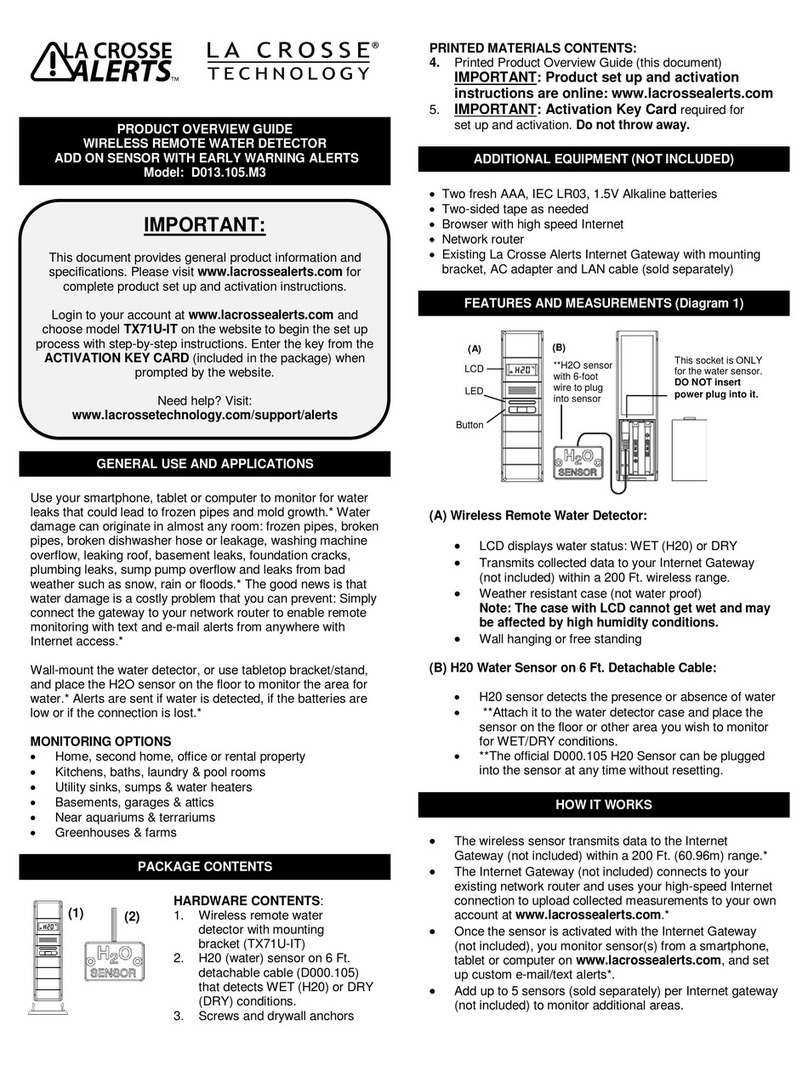 La Crosse Technology D013.105.M3 Product overview guide La Crosse Technology D013.105.M3 Product overview guide