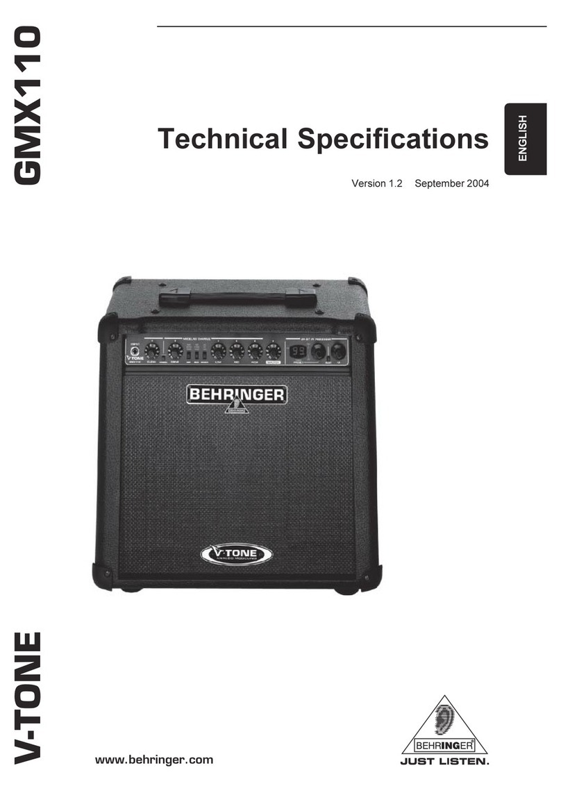 Behringer V-Tone GMX110 Technical specifications