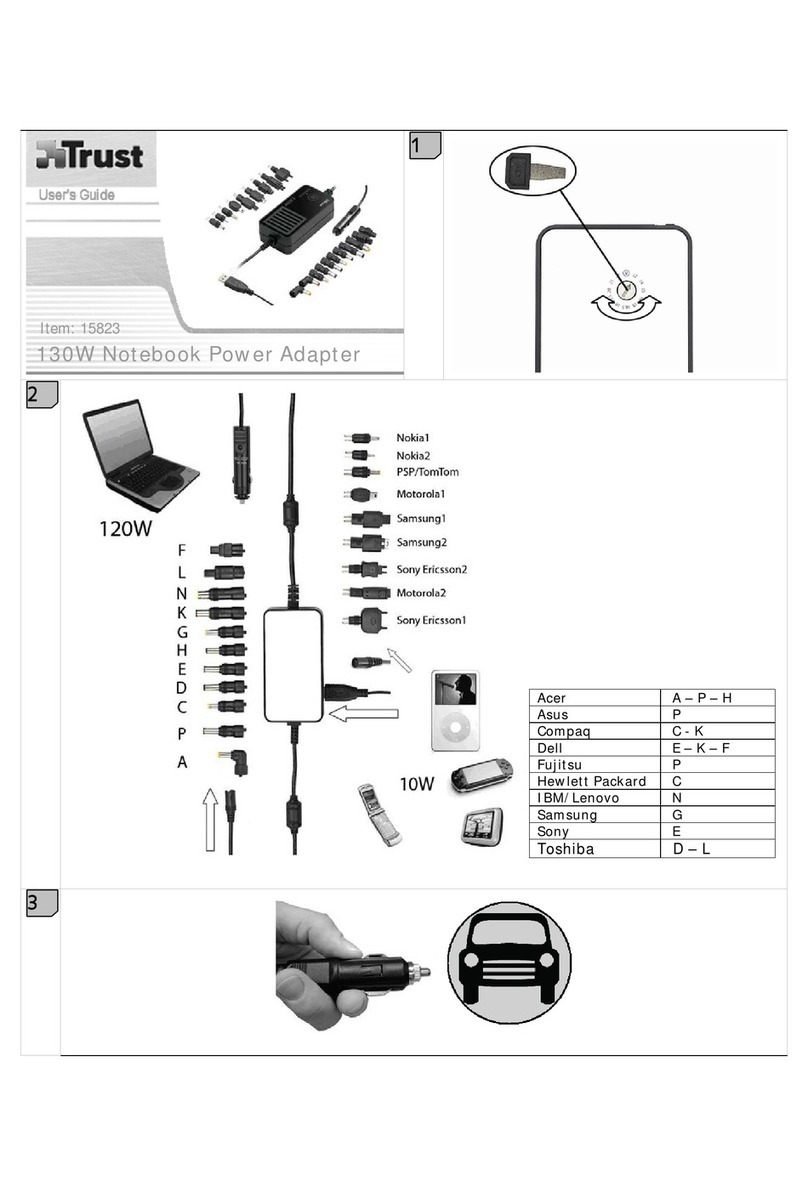 Trust Notebook Power Adapter User manual