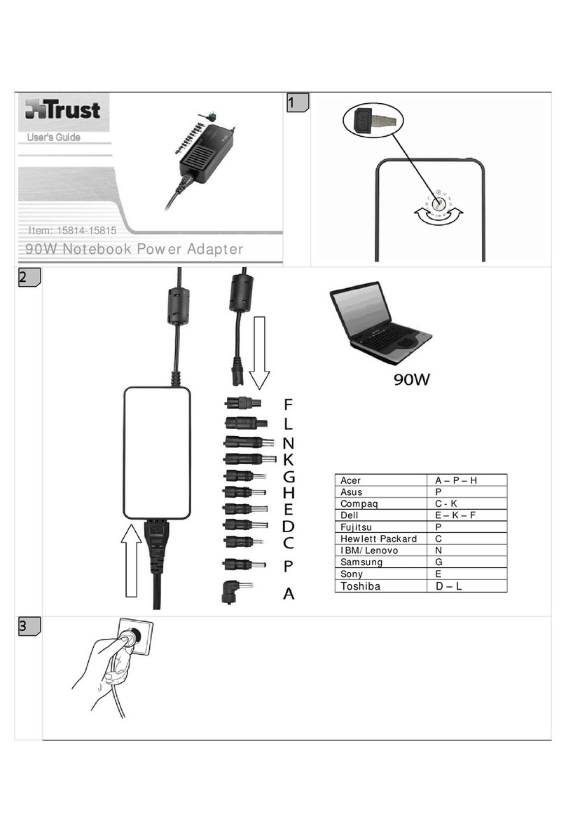 Trust Notebook Power Adapter user guide