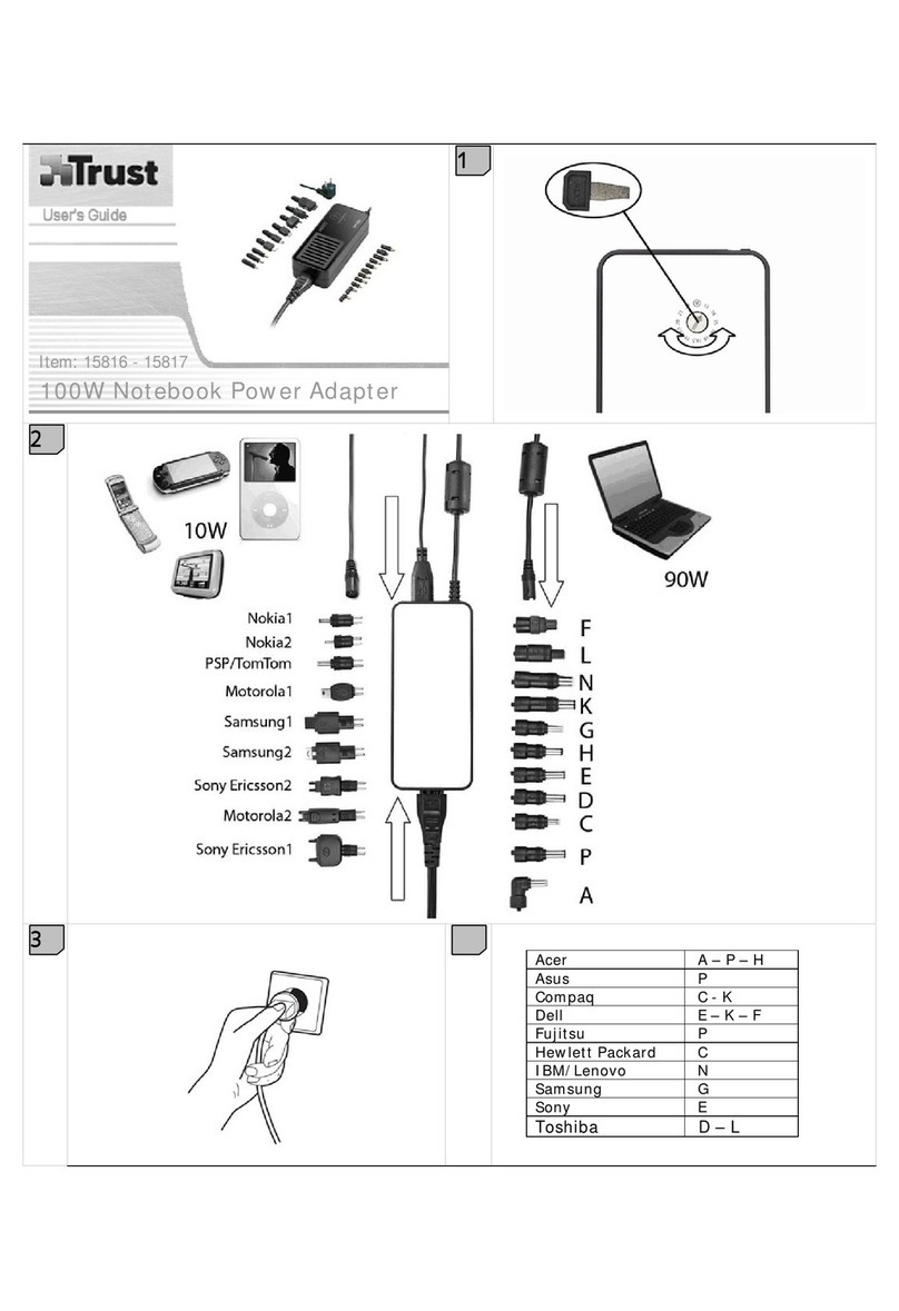 Trust Notebook Power Adapter User manual Trust Notebook Power Adapter User manual