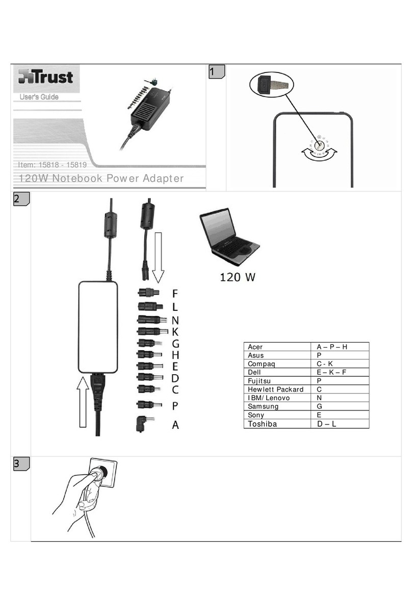 Trust Notebook Power Adapter User manual