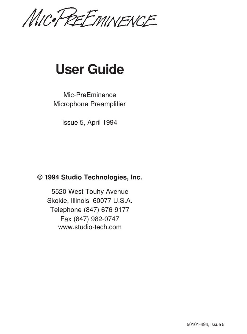 Studio Technologies Mic-PreEminence user guide