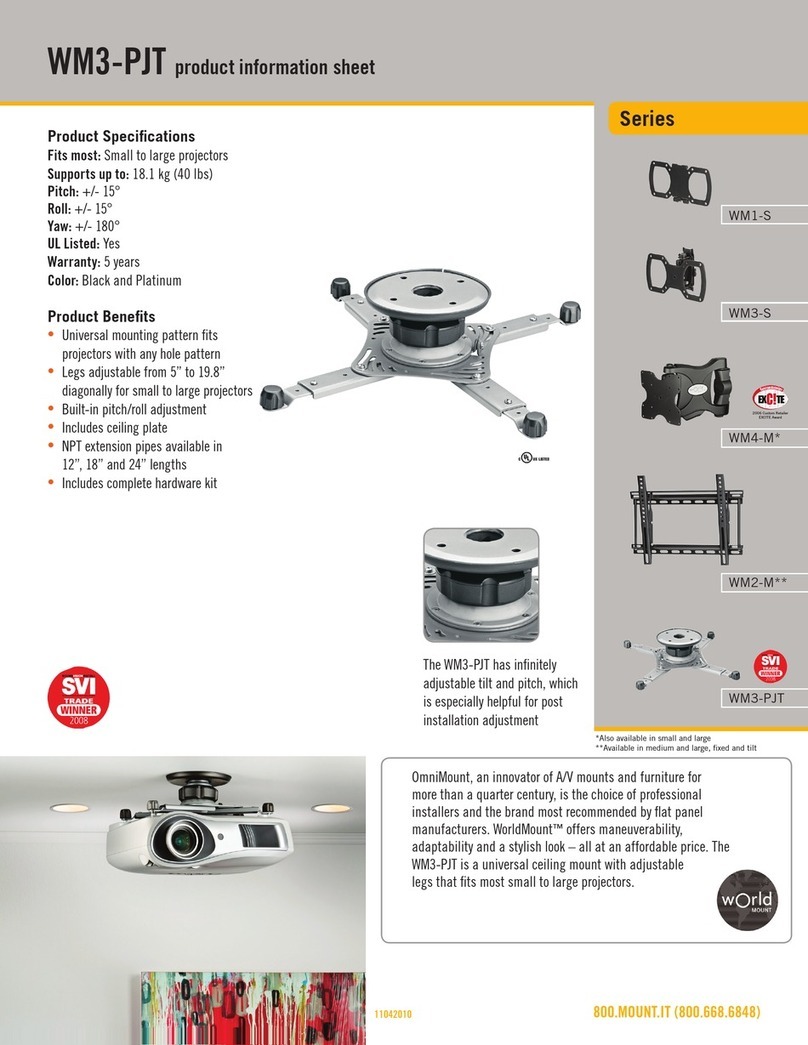 Omnimount WM3-PJT Product information sheet