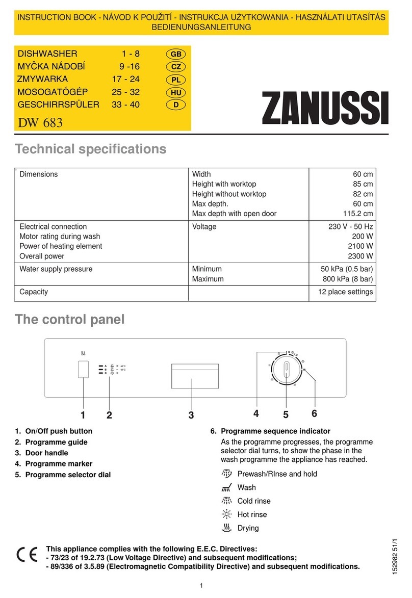 Zanussi DW683 Instruction book