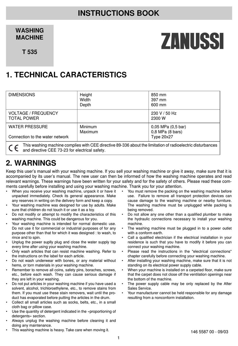 Zanussi T 535 Instruction book