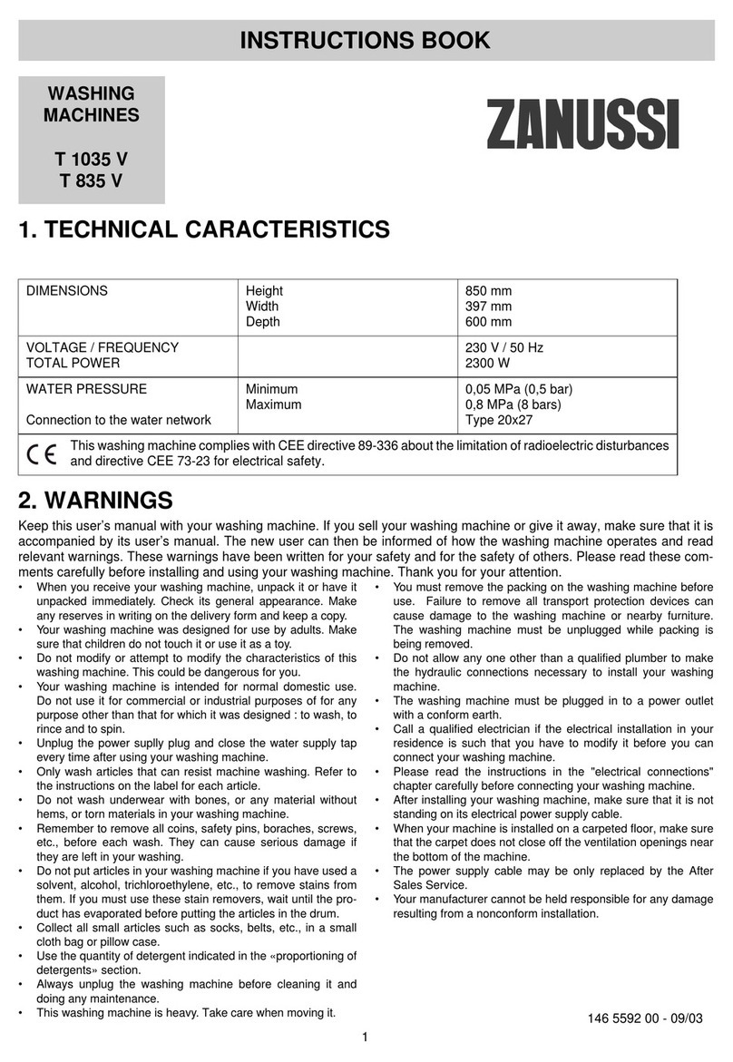 Zanussi T 1035 V Instruction book