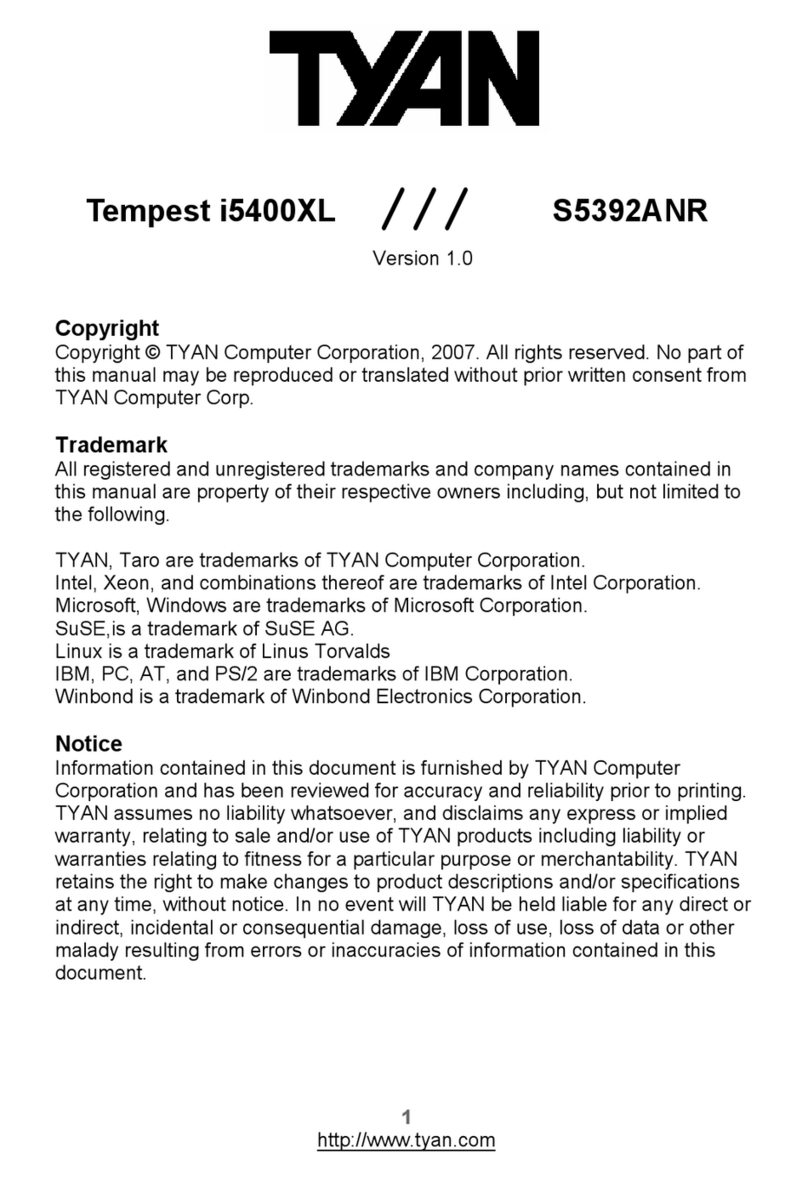 TYAN Tempest i5400XL User manual