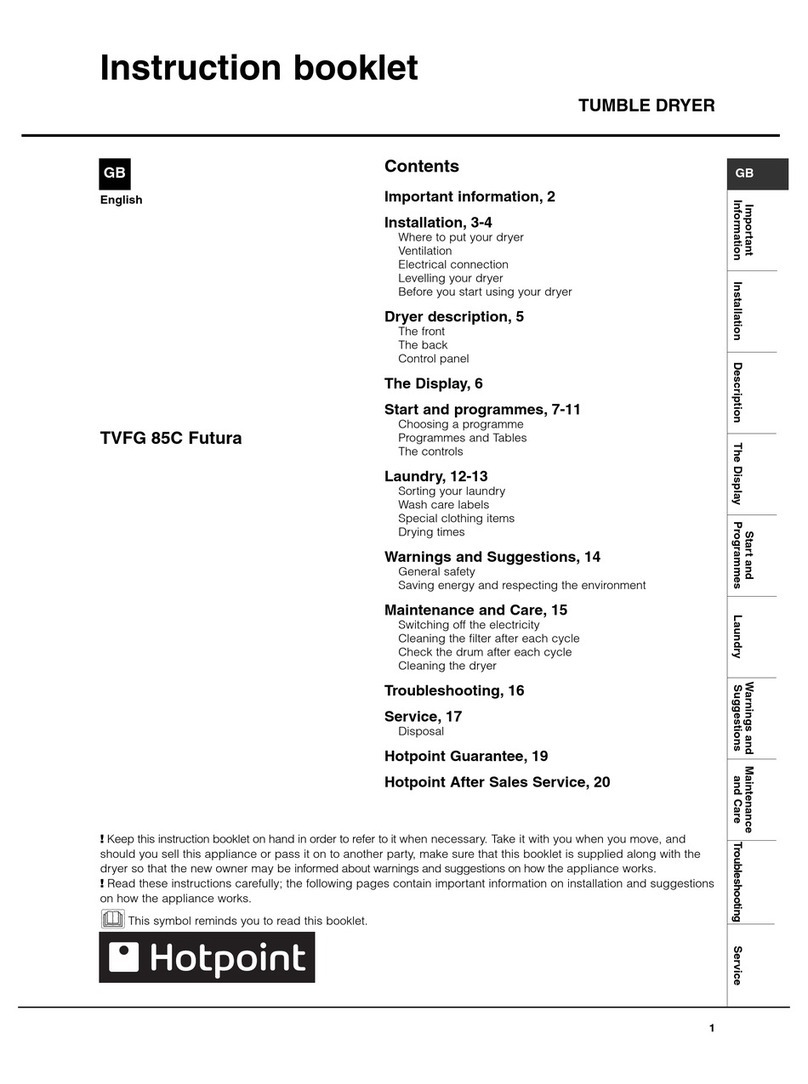 Hotpoint TVFG 85C Futura User manual
