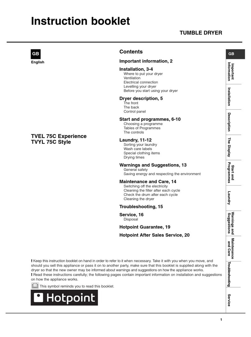 Hotpoint TVEL 75C Experience User manual
