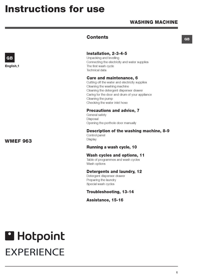 Hotpoint Experience WMEF 963 Instructions for use