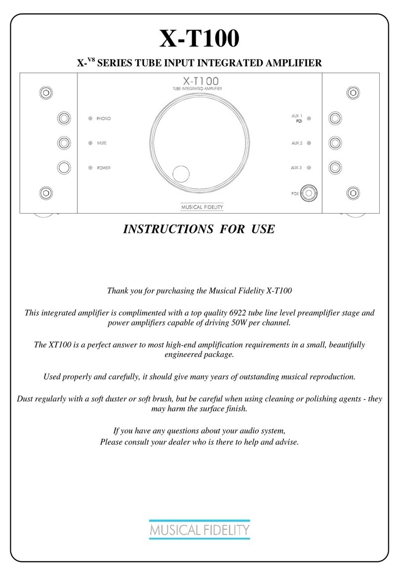 Musical Fidelity X-T100 Instructions for use