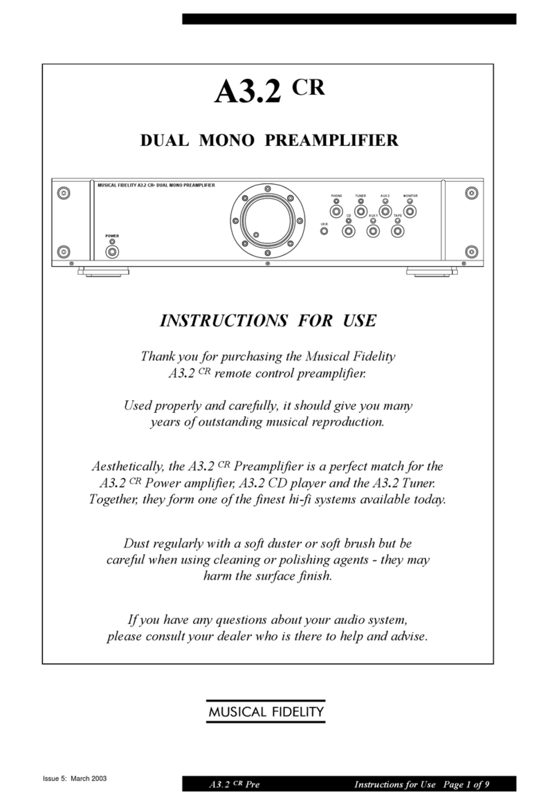 Musical Fidelity A3.2 CR Instructions for use