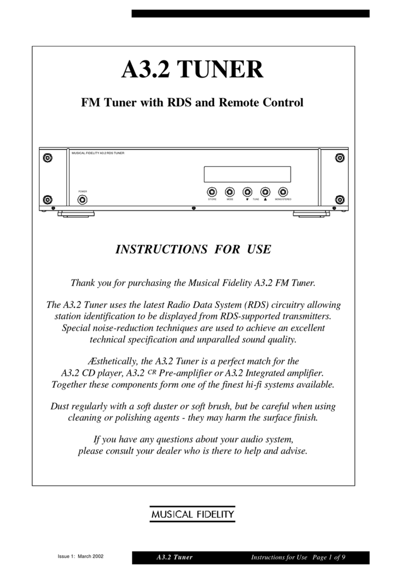 Musical Fidelity A3.2 Instructions for use