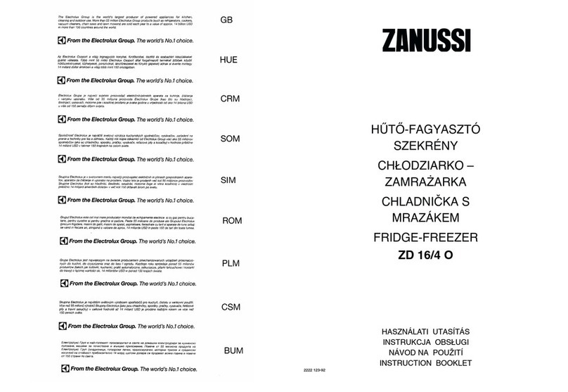 Zanussi ZD16/4O User manual Zanussi ZD16/4O User manual