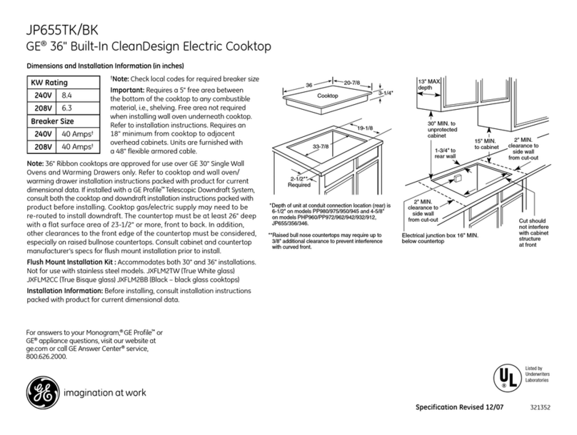 GE JP655TKWW User instructions