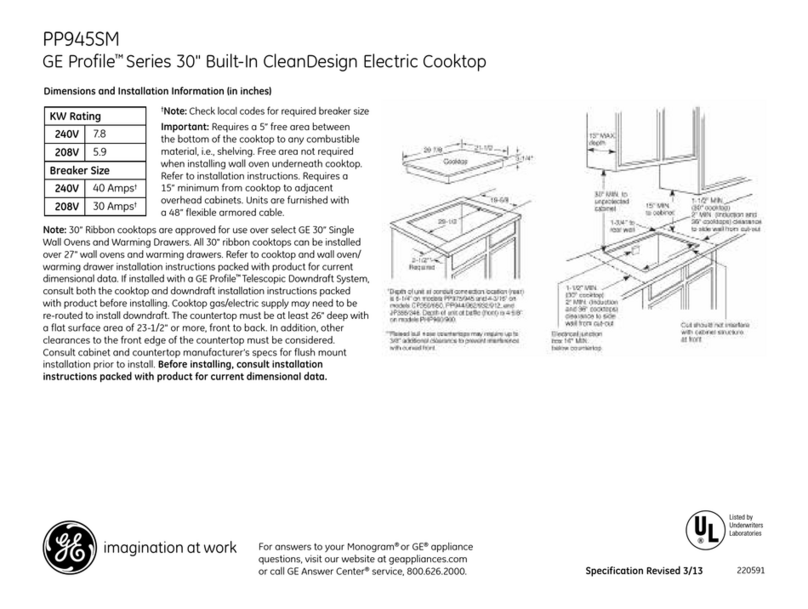 GE Profile PP945SM User instructions