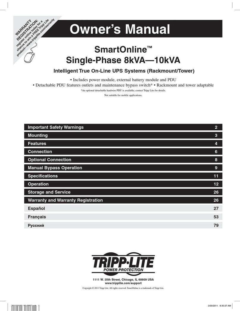 Tripp Lite SmartOnline User manual Tripp Lite SmartOnline User manual