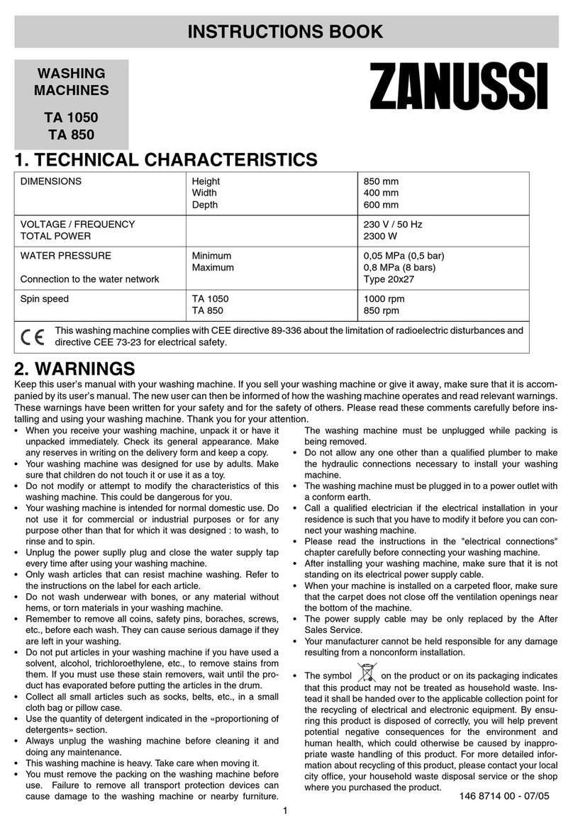 Zanussi TA 1050 User manual
