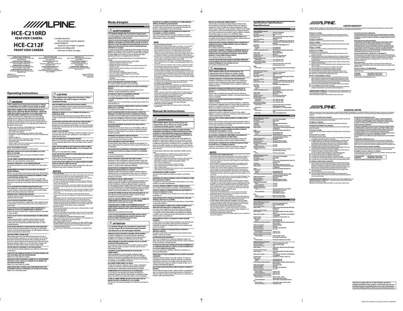 Alpine HCE-C210RD owner's manual