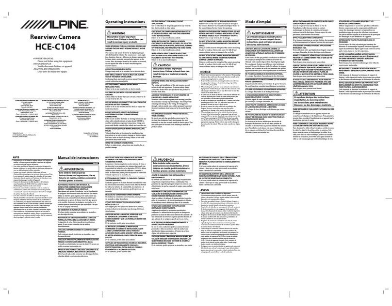 Alpine HCE-C104 User manual