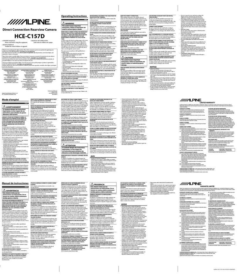 Alpine HCE-C157D User manual