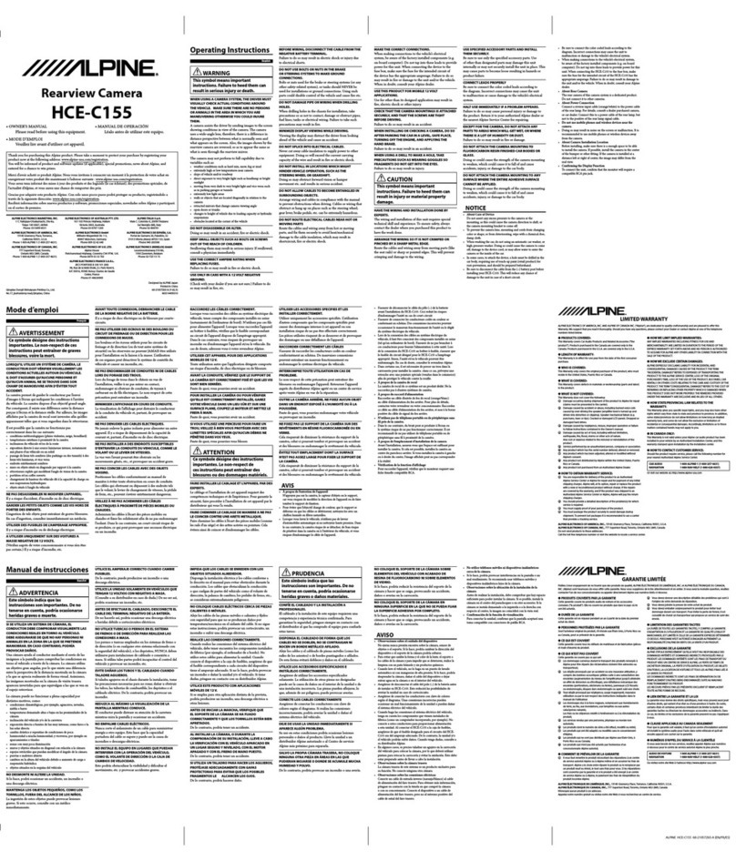 Alpine HCE-C155 User manual