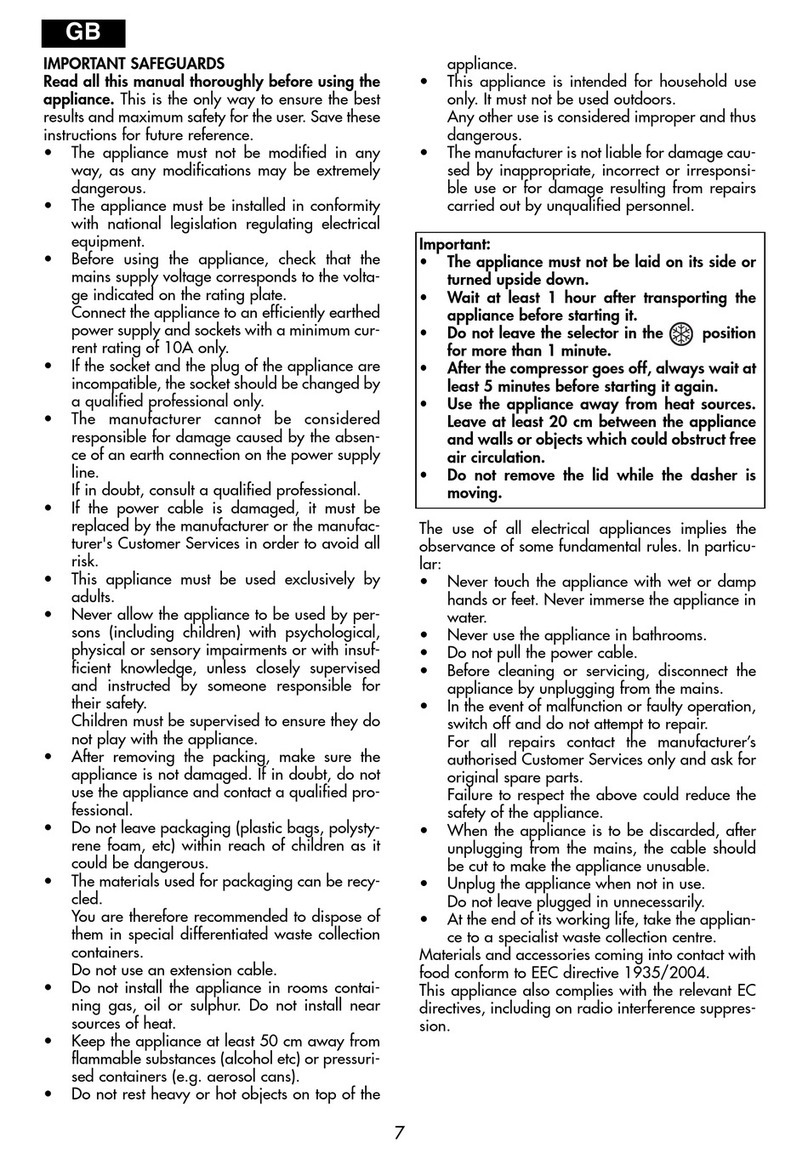 DeLonghi Ice-cream maker User manual