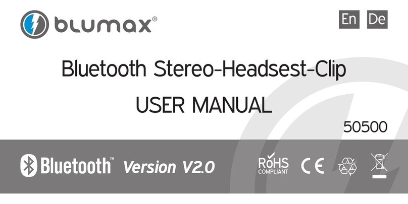 Blumax Bluetooth Stereo-Headset-Clip User manual
