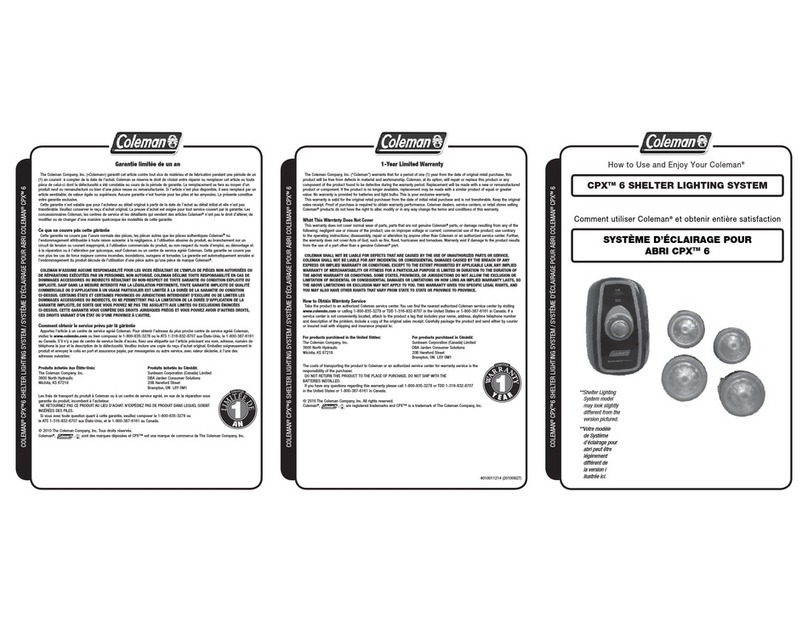 Coleman CPX 6 Operating instructions