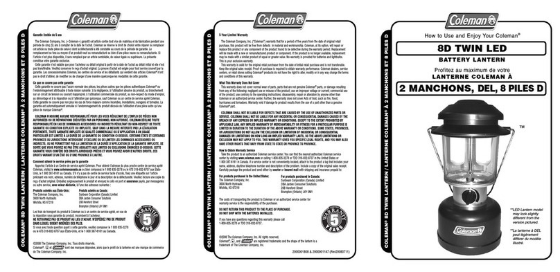 Coleman 8D TWIN LED user guide