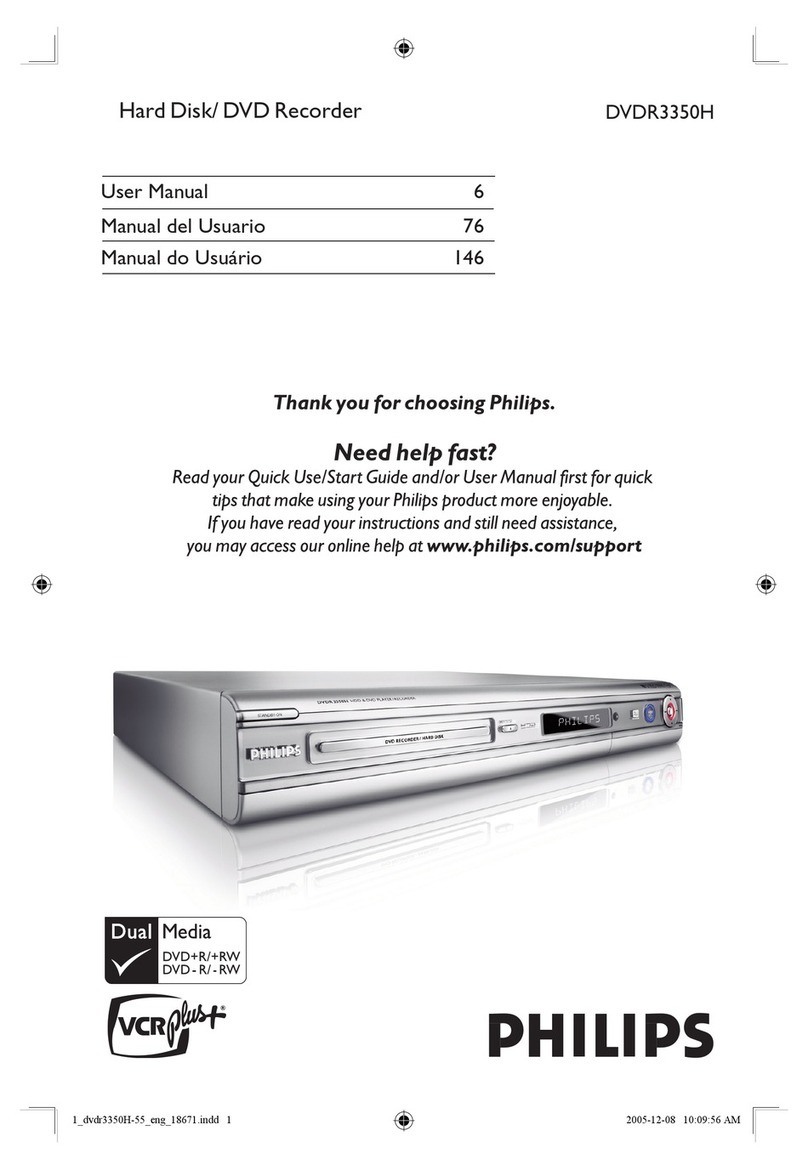 Philips DVDR3350H User manual