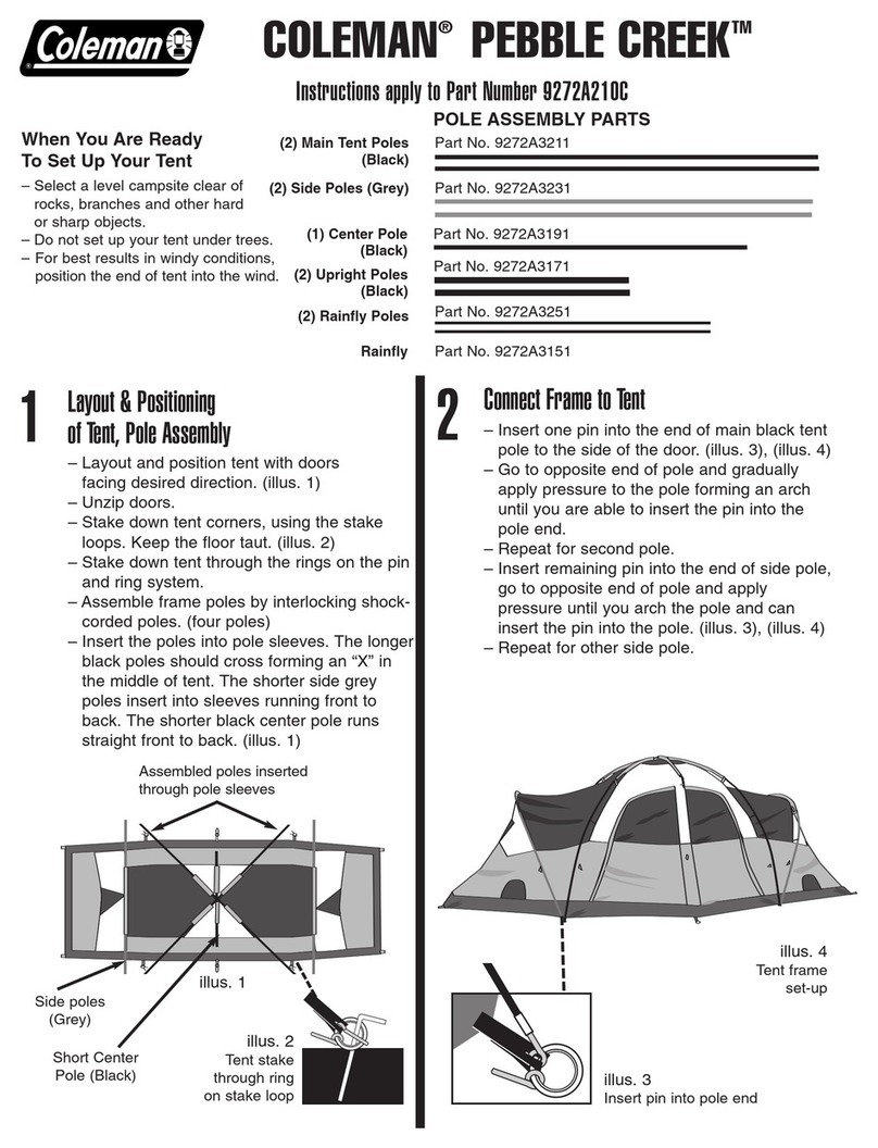 Coleman PEBBLE CREEK 9272A210C User manual
