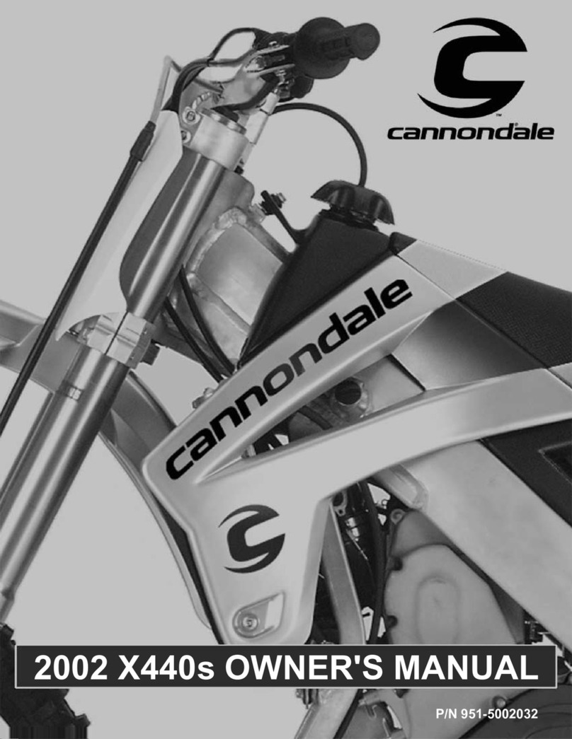 Cannondale X440S owner's manual