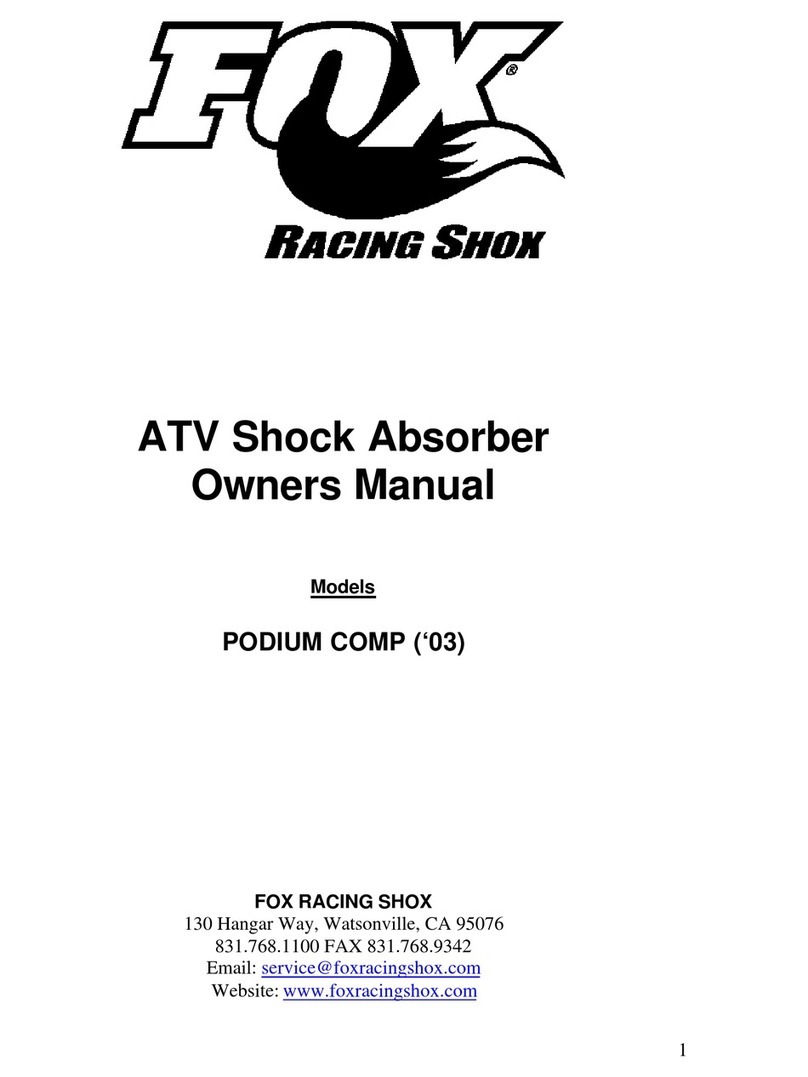 FOX RACING SHOX PODIUM COMP (03) owner's manual