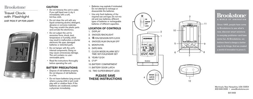 Brookstone Travel Clock with Flashlight User manual