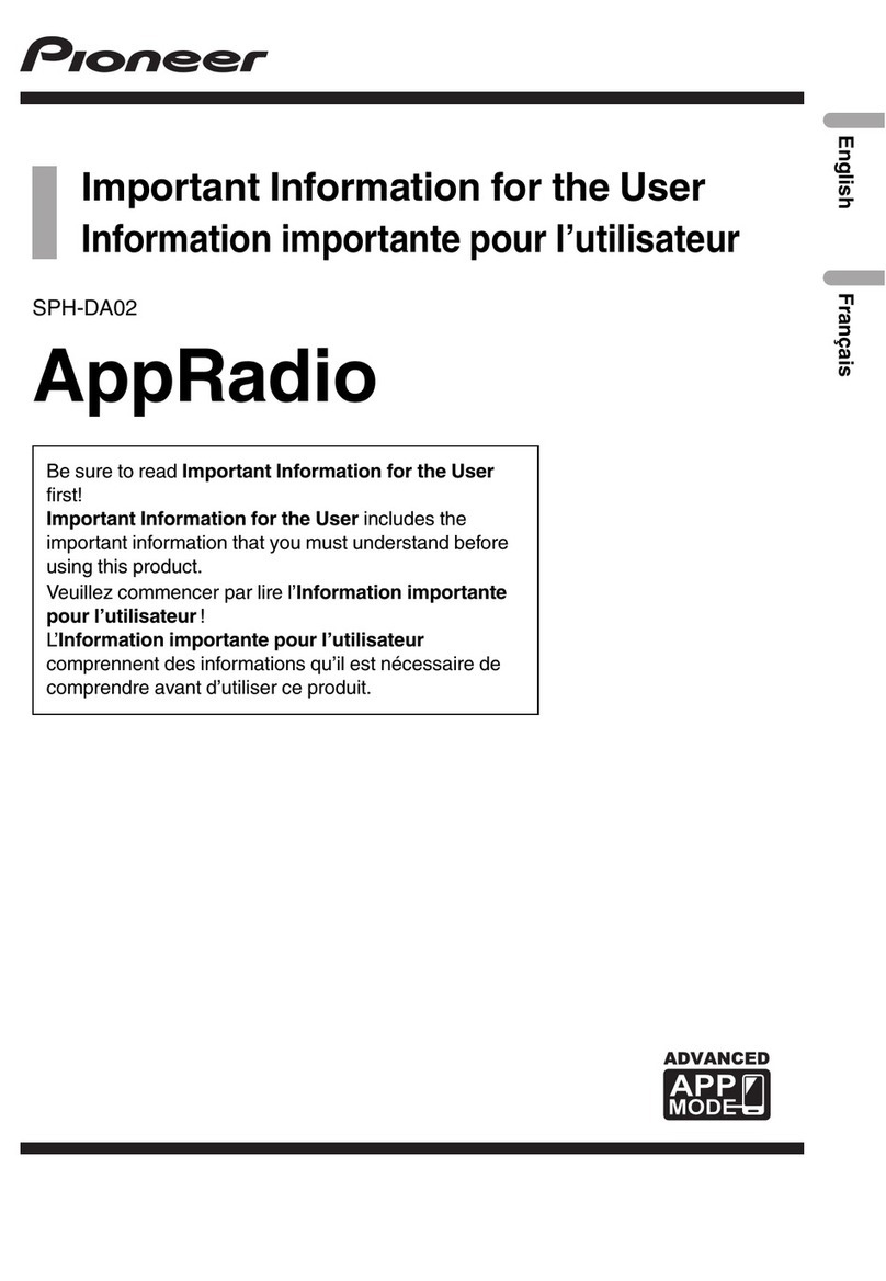 Pioneer SPH-DA02 Important information for the user