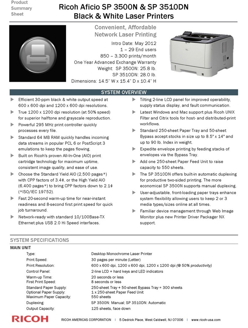 Ricoh Aficio SP 3500N User manual