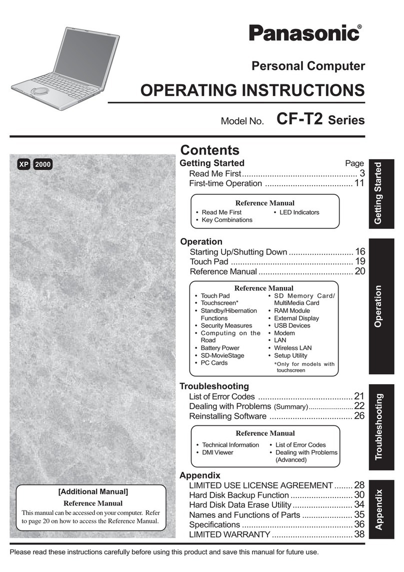 Panasonic CF-T2 Series User manual