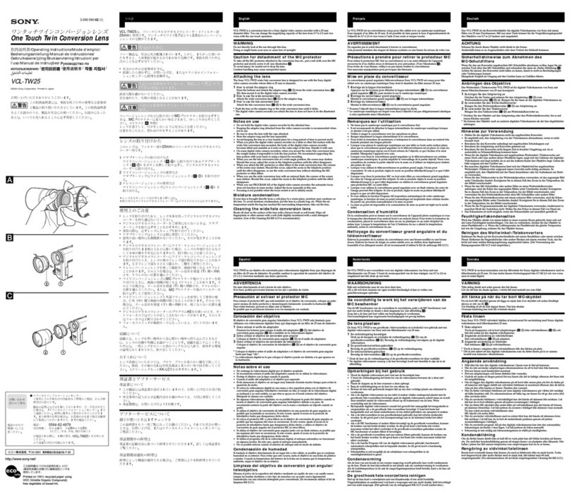 Sony VCL-TW25 User manual Sony VCL-TW25 User manual