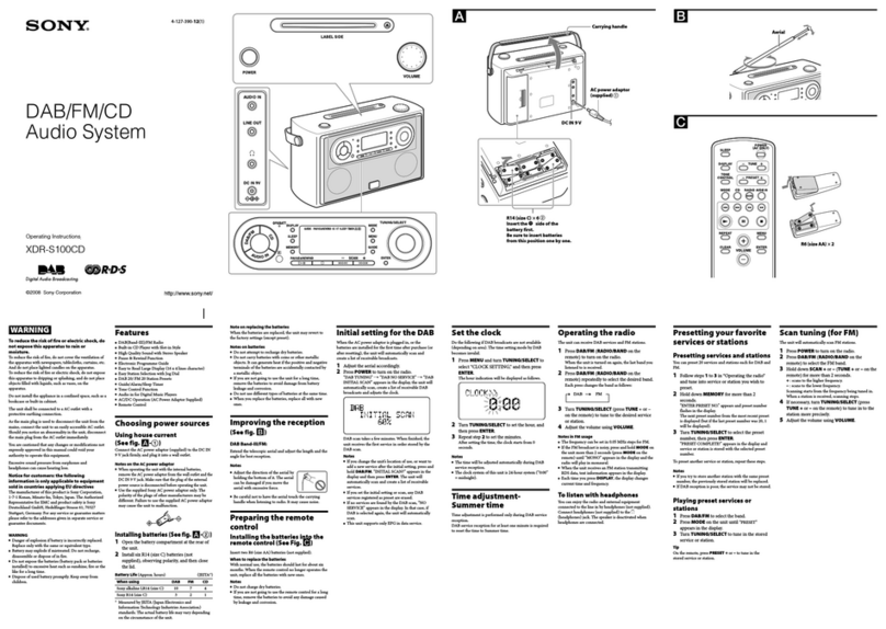 Sony XDR-S100CD User manual Sony XDR-S100CD User manual