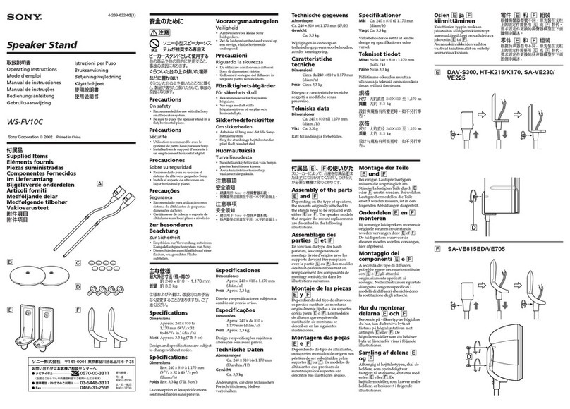 Sony WS-FV10C User manual Sony WS-FV10C User manual