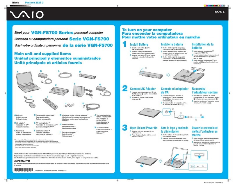 Sony VAIO VGN-FS700 Series owner's guide