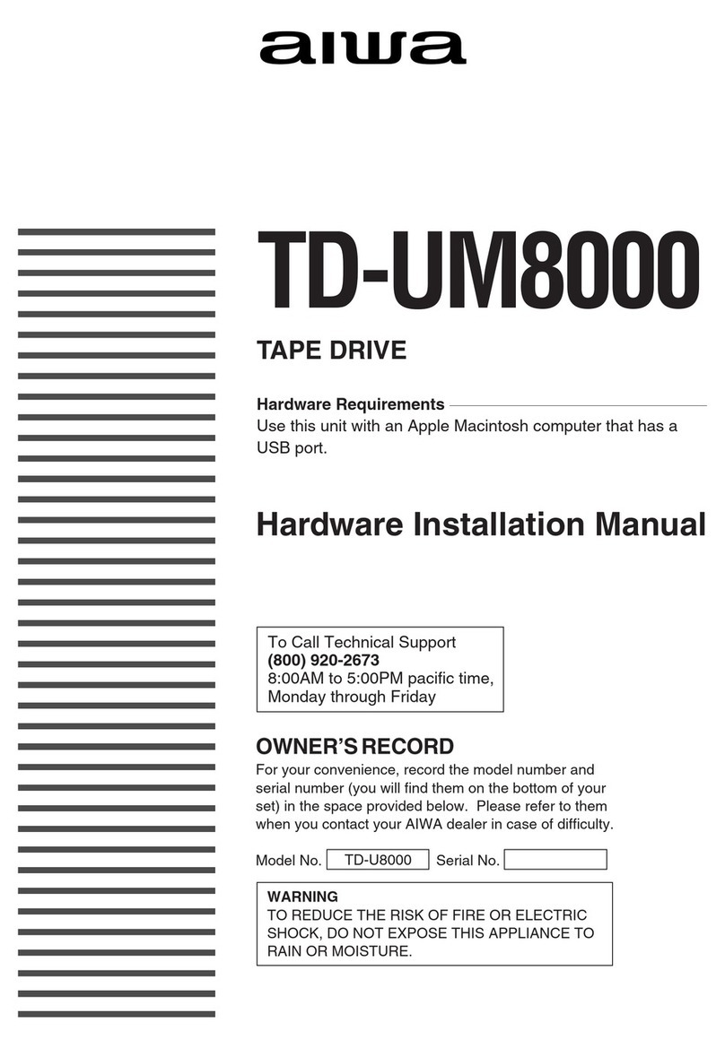 Aiwa TD-UM8000 Hardware installation manual