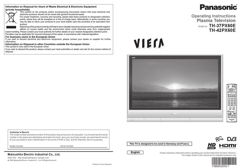 Panasonic Viera TH-37PX60E User manual