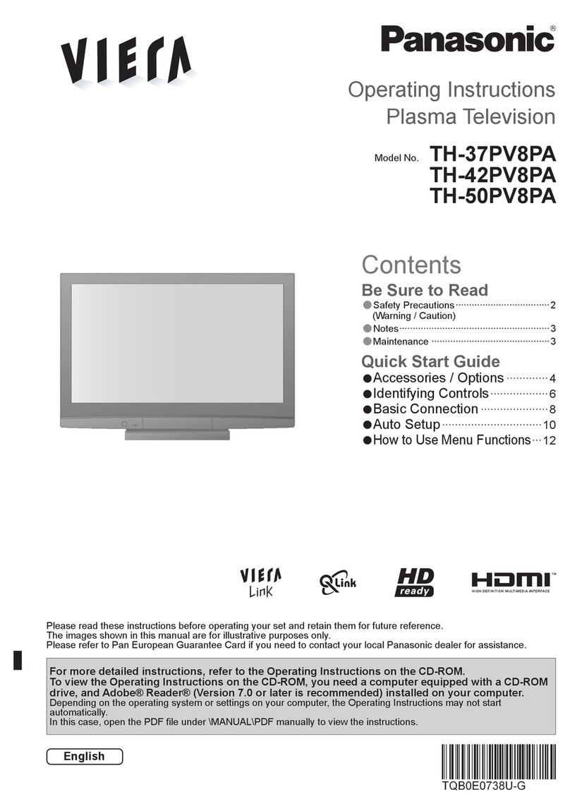 Panasonic Viera TH-37PV8PA User manual